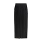 Rick Owens Black Fleece Wool Midi Skirt