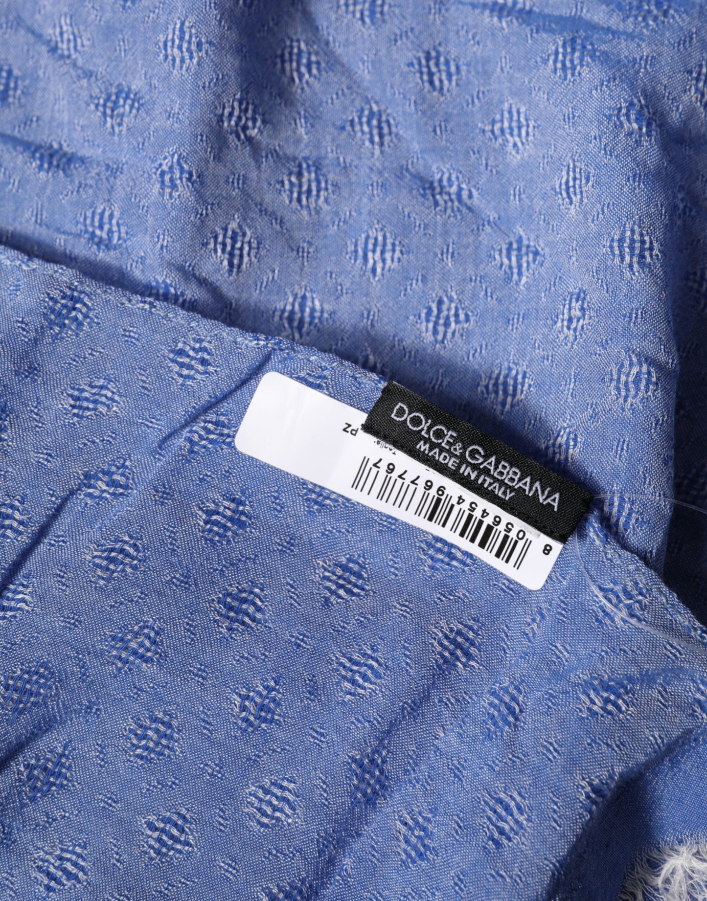 Dolce & Gabbana Blue Lace Stole Cotton Neck Wrap Shawl Scarf