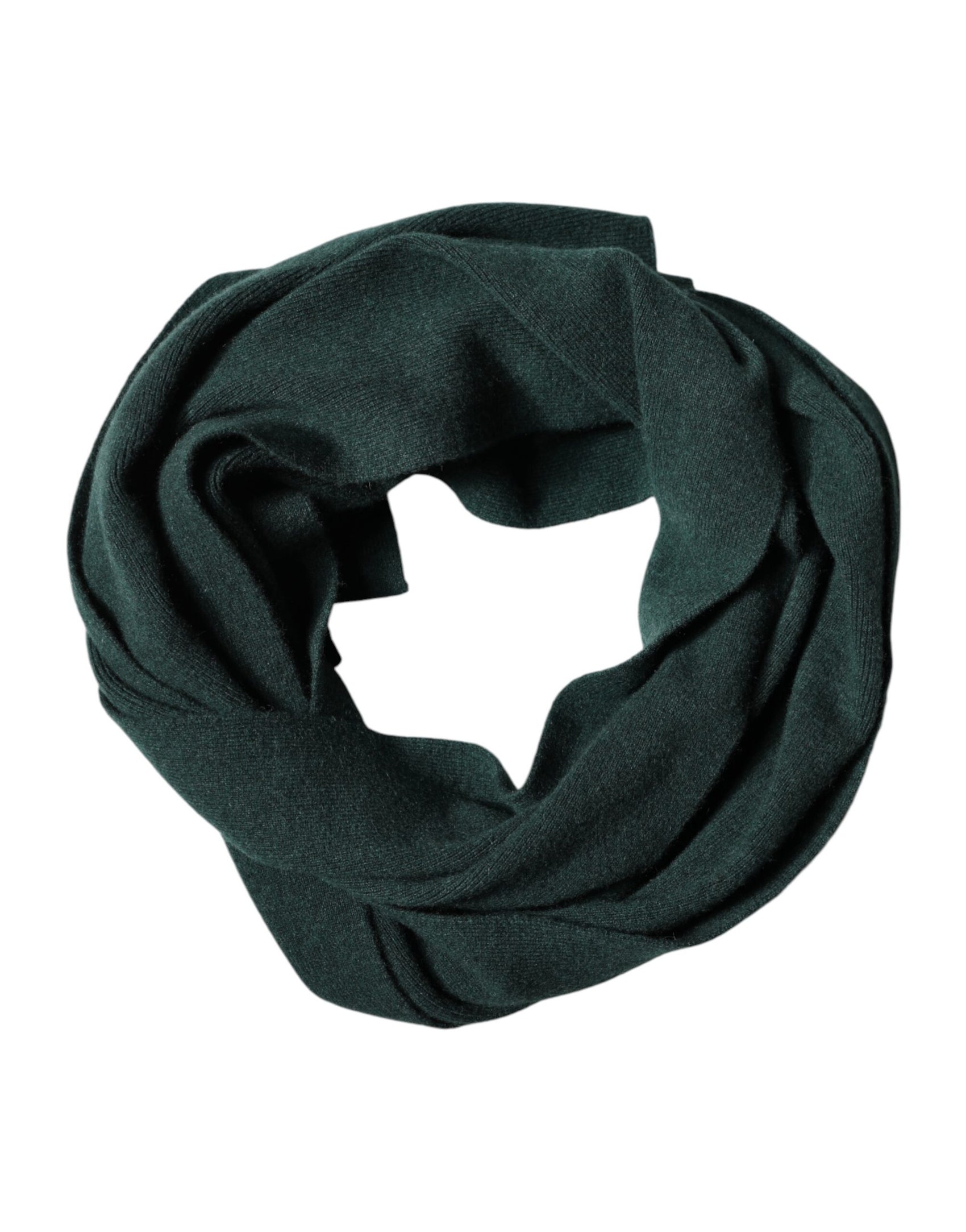 Dolce & Gabbana Green Cashmere Knitted Neck Wrap Shawl Scarf