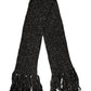 Dolce & Gabbana Black Wool Fringes Neck Wrap Foulard Scarf