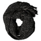 Dolce & Gabbana Black Wool Fringes Neck Wrap Foulard Scarf