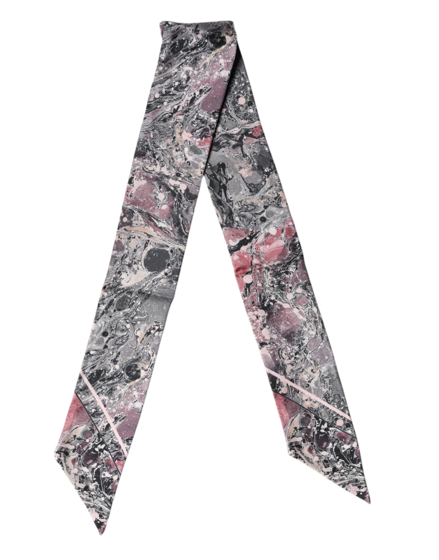 Dolce & Gabbana Multicolor Marble Neck Silk Wrap Foulard Scarf