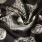 Dolce & Gabbana Brown Roman Coin Print Silk Square Foulard Scarf