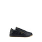 Prada Black Calf Leather Bos Taurus Low Top Sneakers