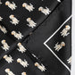 Dolce & Gabbana Black Dog Print Square Handkerchief Scarf