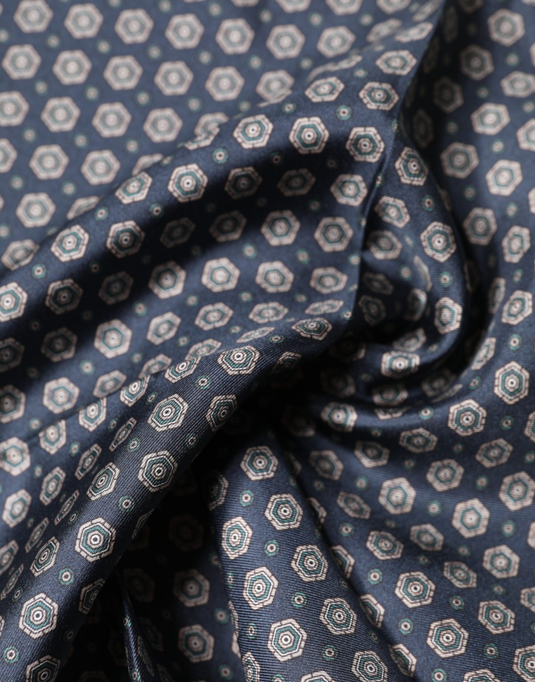 Dolce & Gabbana Blue Patterned Silk Square Handkerchief Scarf