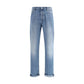Brunello Cucinelli Light Blue Cotton Straight-Leg Jeans