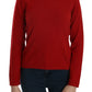 MILA SCHÖN Cashmere Red Round Neck Pullover Top Sweater