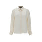 Fendi White Silk Pattern Shirt