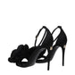 Dolce & Gabbana Black Satin Stiletto Heel Sandals