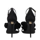 Dolce & Gabbana Black Satin Stiletto Heel Sandals
