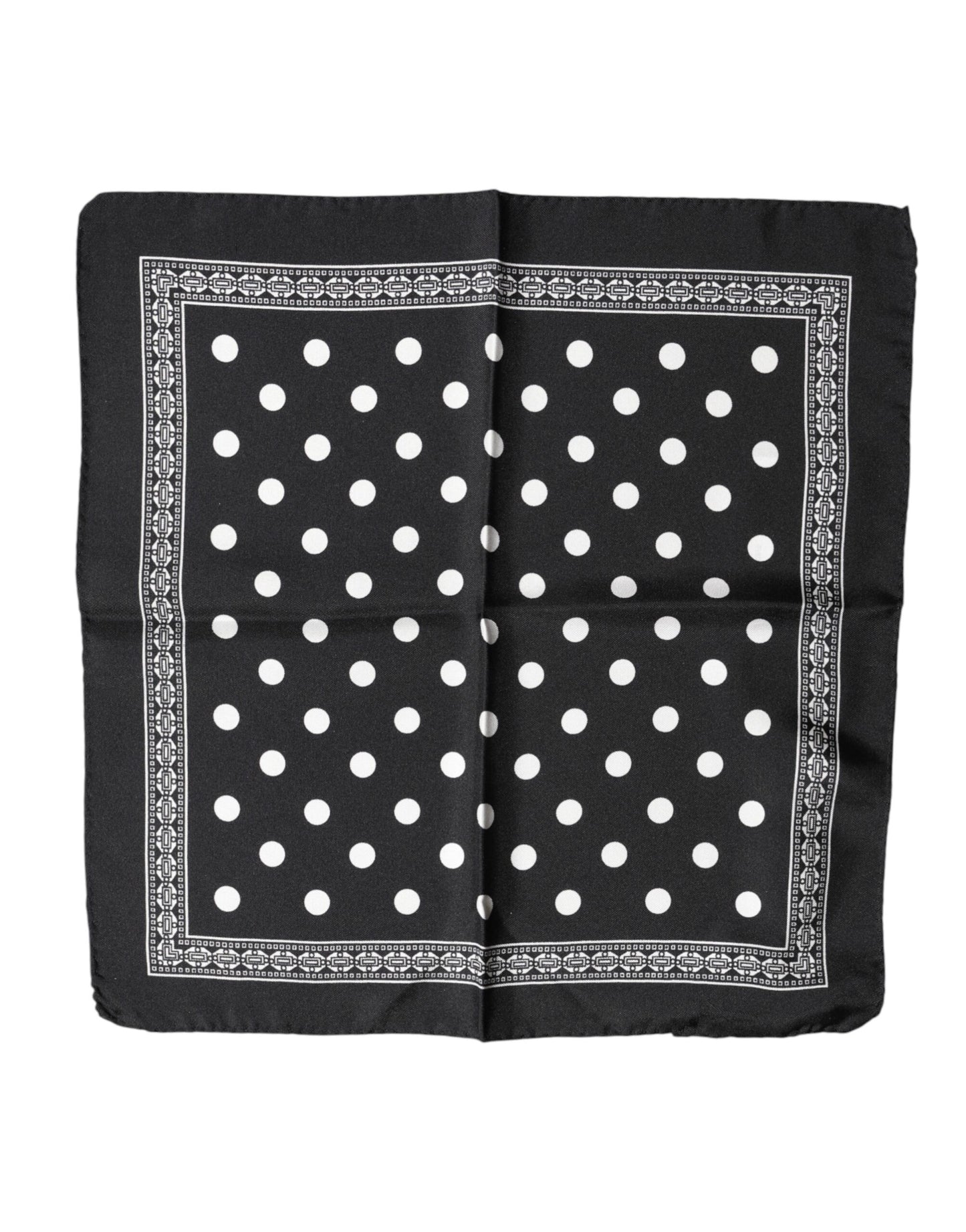 Dolce & Gabbana Black Polka Dot Square Handkerchief Scarf