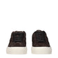 Moncler Brown Leather Low Top Sneakers