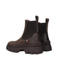 Moncler Brown Leather Ankle Boots