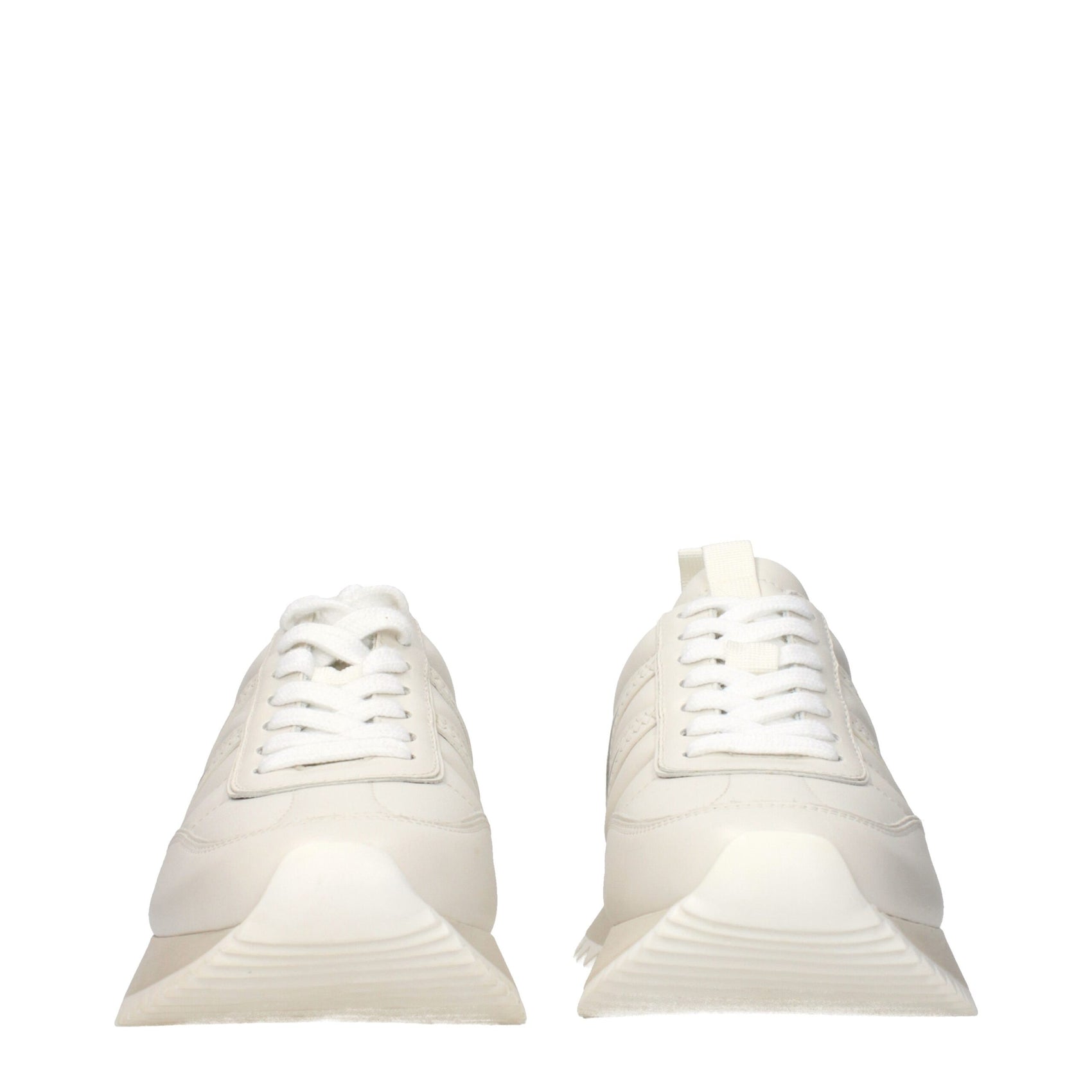 Moncler Beige Leather Low Top Sneakers