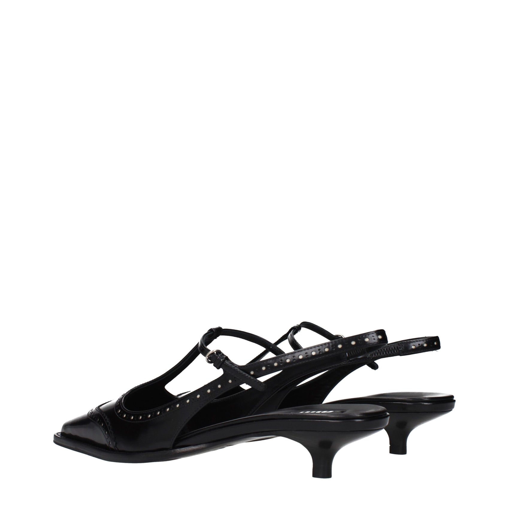 Miu Miu Black Leather Mid Heel Pumps