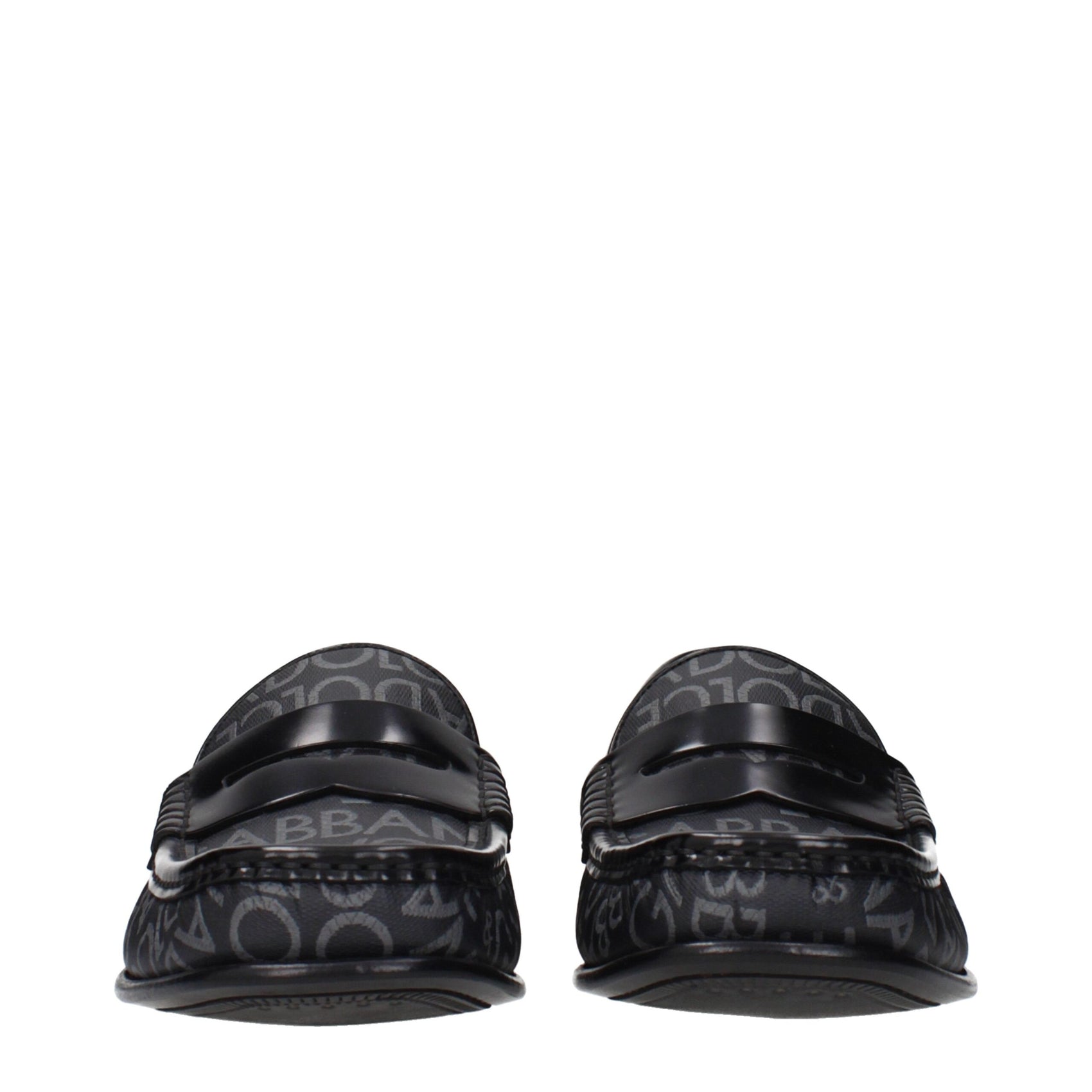 Dolce & Gabbana Black Fabric Slip-On Loafers