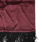 Dolce & Gabbana Maroon Silk Satin Fringes Neck Foulard Scarf