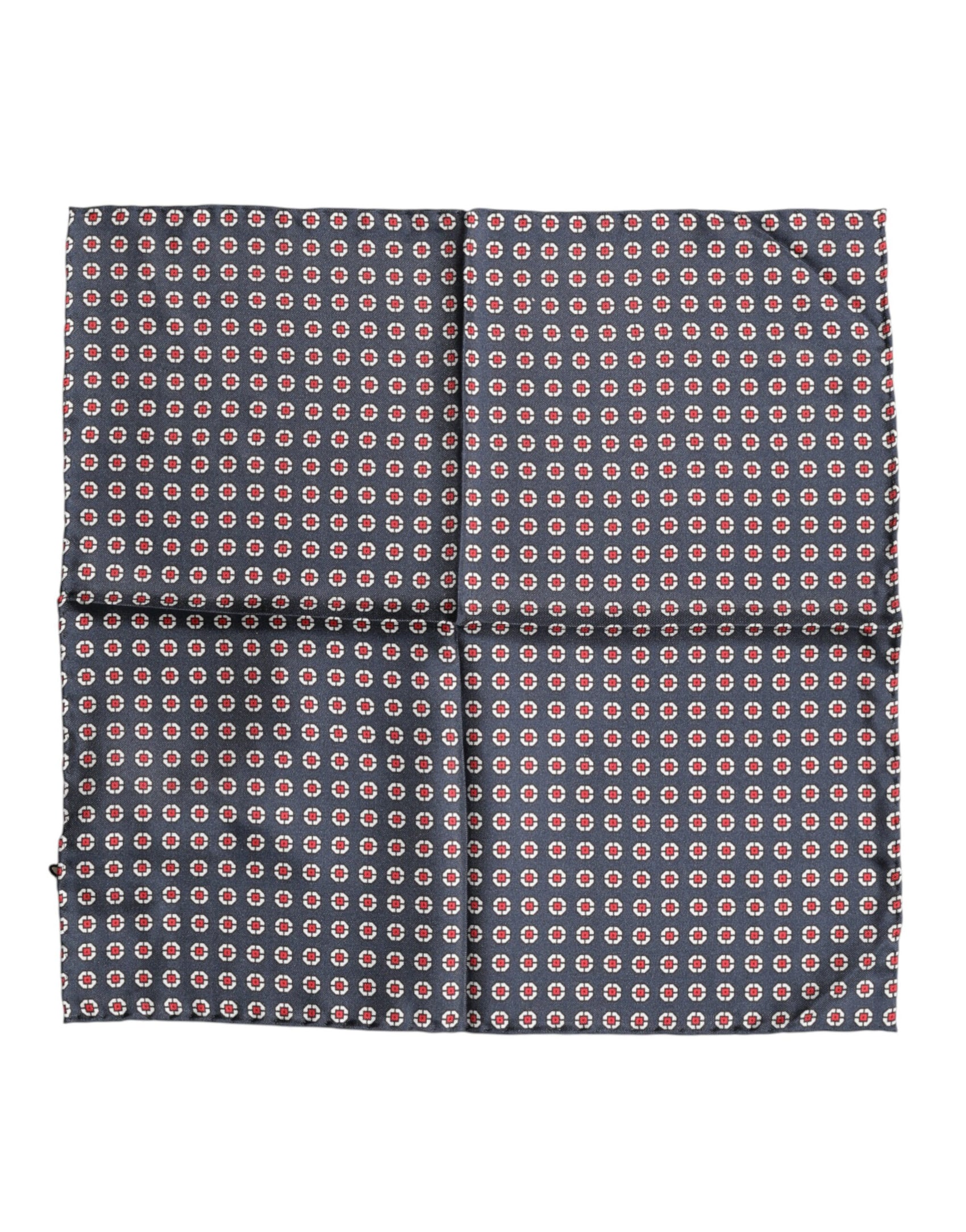 Dolce & Gabbana Blue Patterned Silk Square Handkerchief Scarf