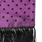 Dolce & Gabbana Violet Polka Dot Fringes Neck Foulard Scarf
