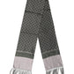 Dolce & Gabbana Gray Patterned Fringes Neck Foulard Scarf