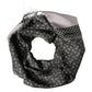 Dolce & Gabbana Gray Patterned Fringes Neck Foulard Scarf