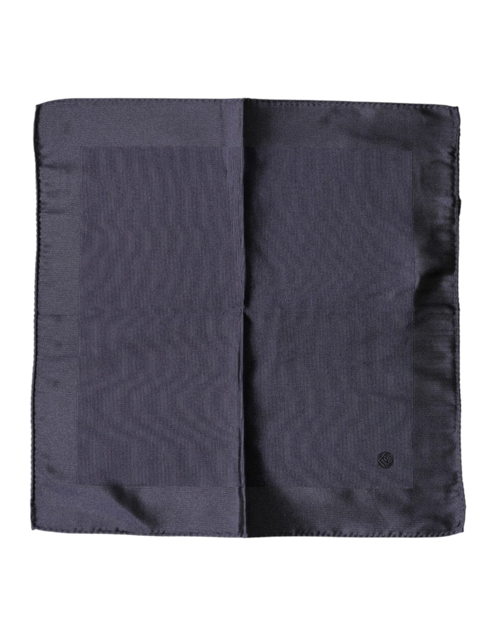 Dolce & Gabbana Blue Logo Silk Men Square Handkerchief Scarf