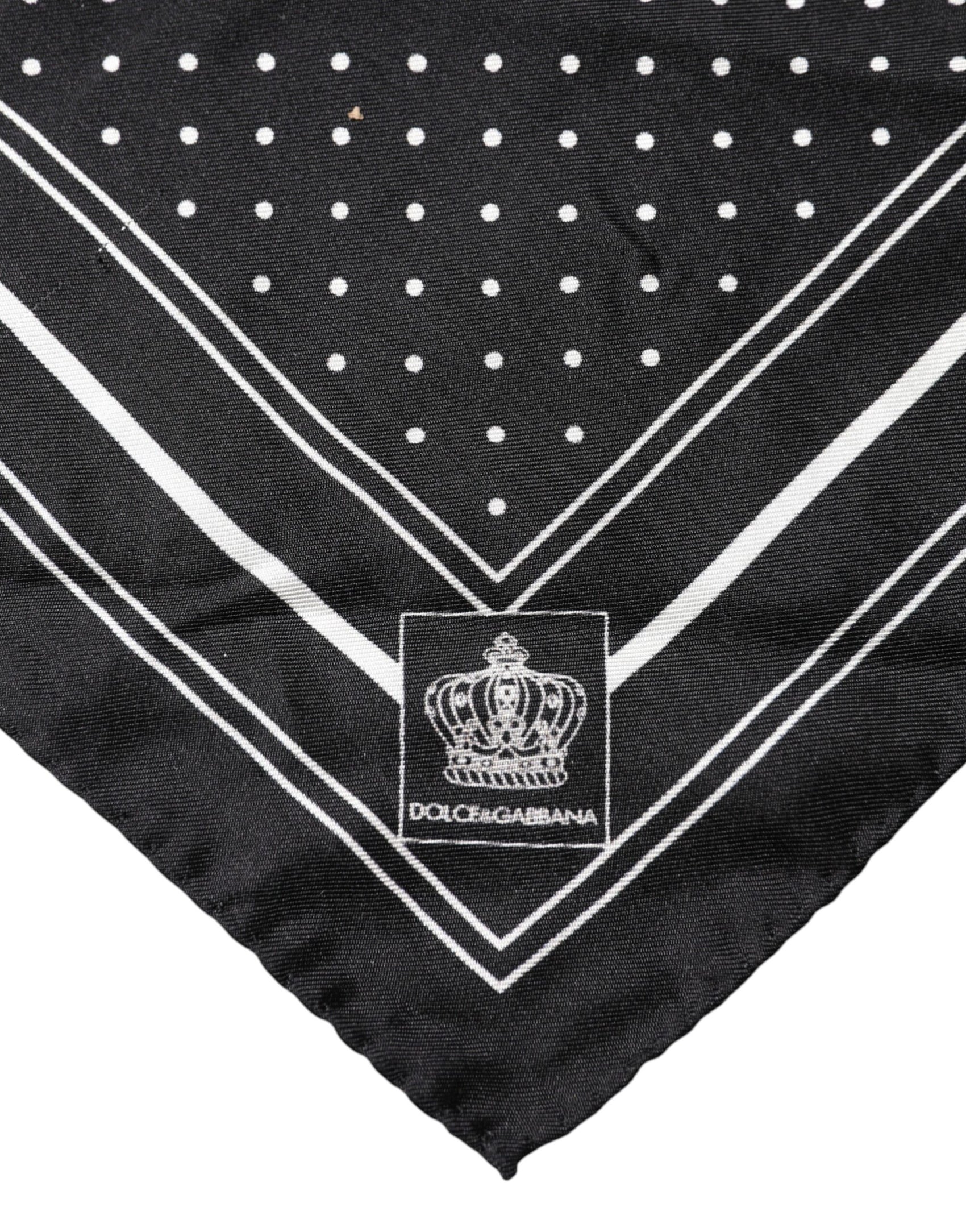 Dolce & Gabbana Scarf Black Poka Dot Men Square Handkerchief