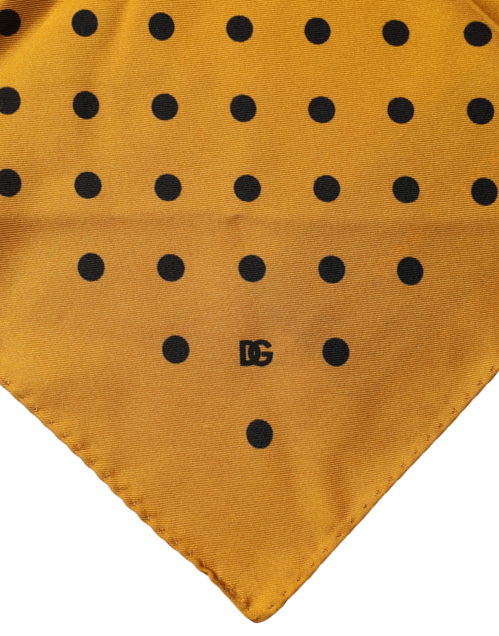 Dolce & Gabbana Orange Polka Dot Square Handkerchief Scarf