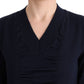 Costume National Blue V-Neck Lightweight Jumper Sweater