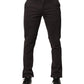 Sun68 Dark Brown Cotton Stretch Skinny Mid Waist Men Trouser Pants