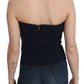 Costume National Strapless Zipper Back Tube Top Blouse