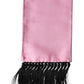Dolce & Gabbana Pink Silk Fringes Neck Wrap Foulard Scarf