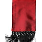 Dolce & Gabbana Red Silk Fringes Neck Wrap Foulard Scarf