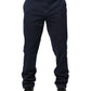 Santaniello Dark Blue Mid Waist Skinny Chino Trouser Pants