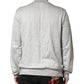 Dolce & Gabbana Light Gray Cotton Zipped Cardigan Sweater