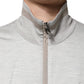 Dolce & Gabbana Light Gray Cotton Zipped Cardigan Sweater