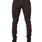 Daniele Alessandrini Brown Cotton Mid Waist Skinny Men Denim Jeans