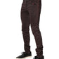 Daniele Alessandrini Brown Cotton Mid Waist Skinny Men Denim Jeans