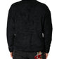 Dolce & Gabbana Black Cotton V-Neck Men Sweatshirt Sweater