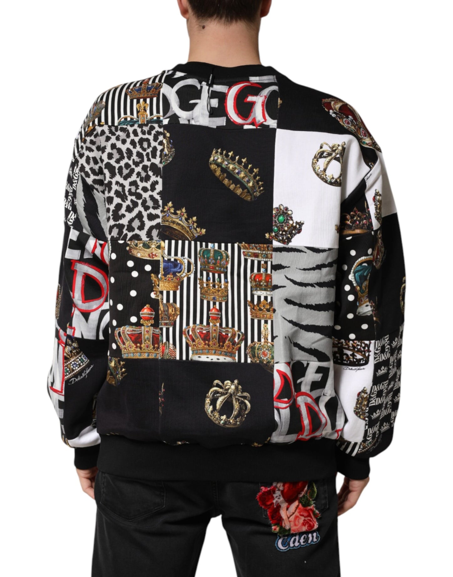 Dolce & Gabbana Multicolor Crown Print Sweatshirt Sweater