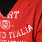 Dolce & Gabbana Red Distressed Cotton V-Neck Sweatshirt Men  Sweater