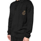 Dolce & Gabbana Black Crest Long Sleeve Men Pullover Sweater