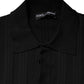 Dolce & Gabbana Black Crest Long Sleeve Men Pullover Sweater