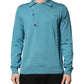 Dolce & Gabbana Teal Wool Collared Polo Pullover Sweater