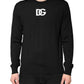 Dolce & Gabbana Black Wool DG Crew Neck Men Pullover Sweater