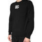 Dolce & Gabbana Black Wool DG Crew Neck Men Pullover Sweater