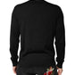 Dolce & Gabbana Black Wool DG Crew Neck Men Pullover Sweater