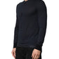 Dolce & Gabbana Dark Blue Cotton Henley Long Sleeves T-Shirt