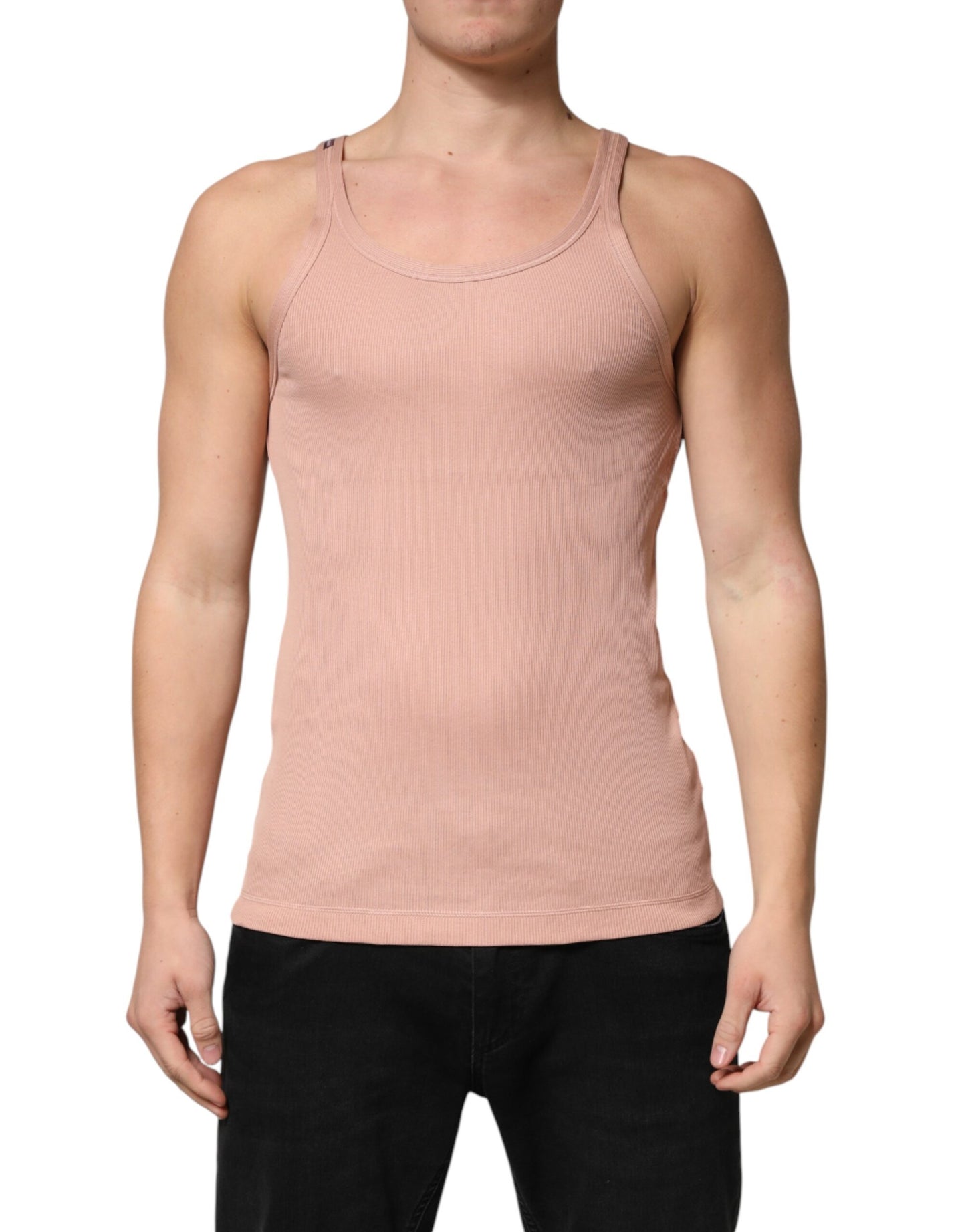 Dolce & Gabbana Pink Sleeveless Round Neck Tank Top  T-shirt
